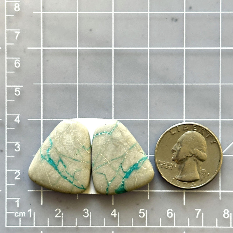 Large Sky Blue Freeform Royston Turquoise, Set of 2 Dimensions