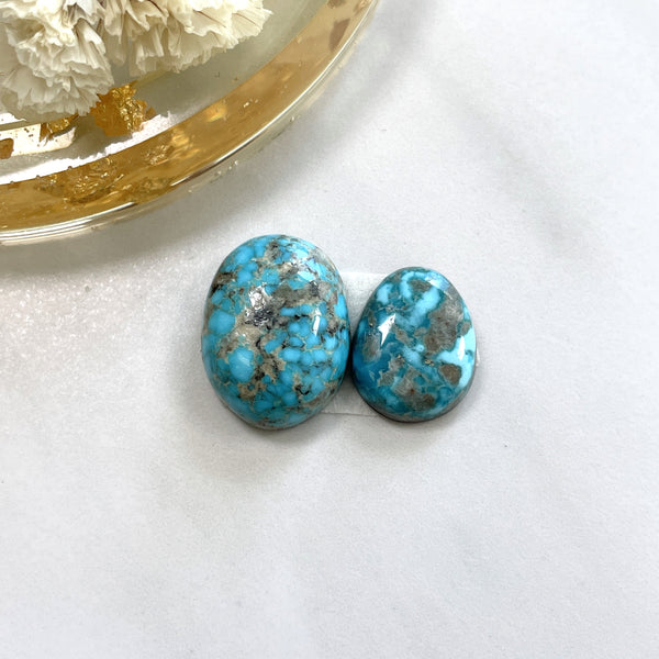 Medium Sky Blue Freeform Ithaca Peak Turquoise, Set of 2 Background