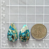 Large Sky Blue Teardrop Ithaca Peak Turquoise, Set of 2 Dimensions