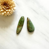 Large Sea Green Mixed Crescent Lake Variscite, Set of 2 Background