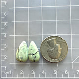Small Faint Green Teardrop Crescent Lake Variscite, Set of 2 Dimensions