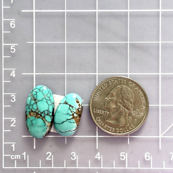 Small Sky Blue Oval Number 8 Turquoise, Set of 2 Dimensions