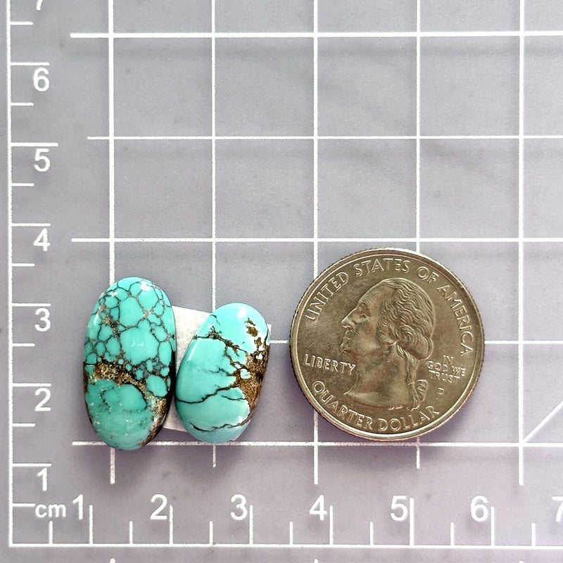 Small Sky Blue Oval Number 8 Turquoise, Set of 2 Dimensions
