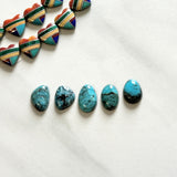 Small Sky Blue Mixed Sonora Turquoise, Set of 5 Background