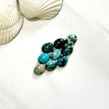 Small Mixed Oval Mixed Turquoise, Set of 9 Background