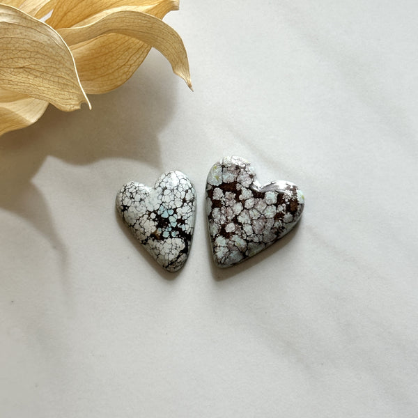 Large Purple Heart Purple Lavender Variscite, Set of 2 Background