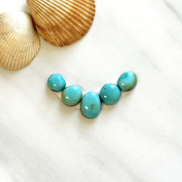 Small Sky Blue Mixed Kingman Turquoise, Set of 5 Background