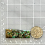 Medium Mixed Bar Bamboo Mountain Turquoise, Set of 4 Dimensions