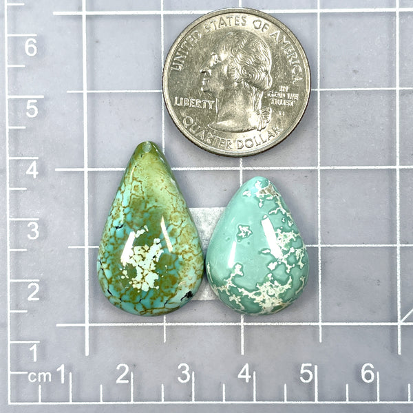 Large Mixed Teardrop Mixed Turquoise, Set of 2 Dimensions