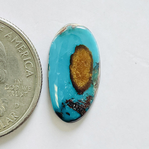  L19 x W10 x H3 Sky Blue Oval Bisbee Turquoise Dimensions