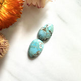 Medium Sky Blue Teardrop Sand Hill Turquoise, Set of 2 Background