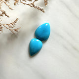 Medium Sky Blue Teardrop Kingman Turquoise, Set of 2 Background
