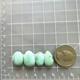 Medium Sky Blue Mixed Sand Hill Turquoise, Set of 4 Dimensions