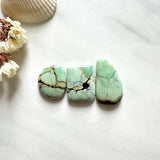 Medium Mint Green Freeform Crescent Lake Variscite, Set of 3 Background