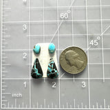 Small Sky Blue Mixed Yungai Turquoise, Set of 4 Dimensions