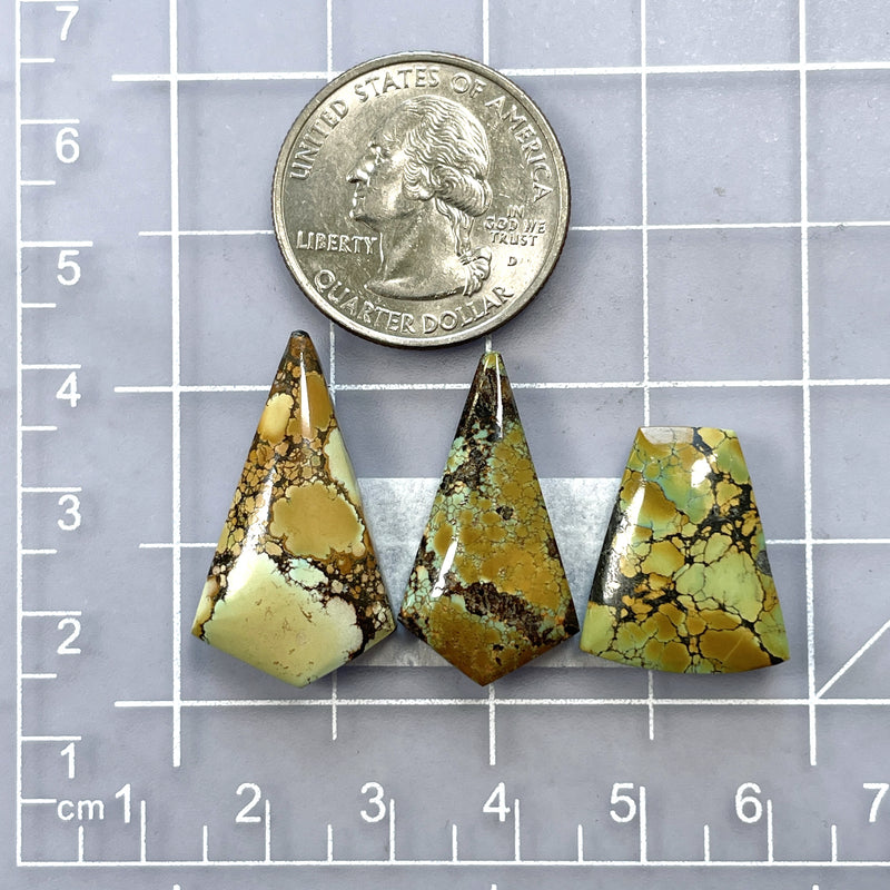 Large Earth Brown Mixed Treasure Mountain Turquoise, Set of 3 Dimensions