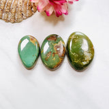 Medium Sea Green Mixed Crescent Lake Variscite, Set of 3 Background