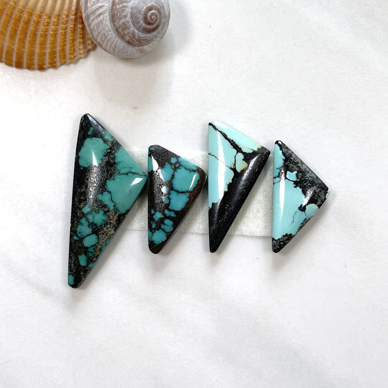 Medium Mixed Freeform Yungai Turquoise, Set of 4 Background