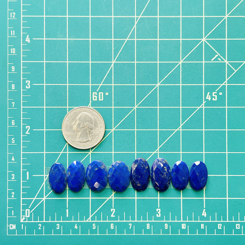 Small Deep Blue Oval Lapis Lazuli, Set of 8 Dimensions