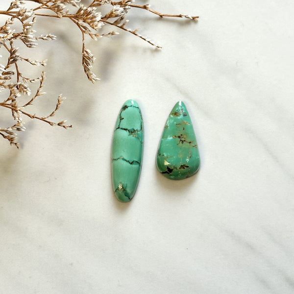 Large Sea Green Mixed Namtso Lake Turquoise, Set of 2 Background