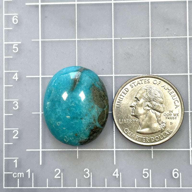 Large Ocean Blue Oval Ithaca Peak Turquoise Dimensions