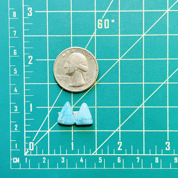 Small Sky Blue Triangle Sleeping Beauty Turquoise, Set of 2 Dimensions
