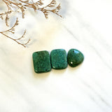 Small Deep Green Mixed Yungai Turquoise, Set of 3 Background