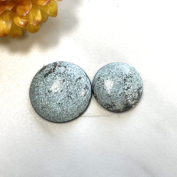 Small Sky Blue Round Milky Way Turquoise, Set of 2 Background