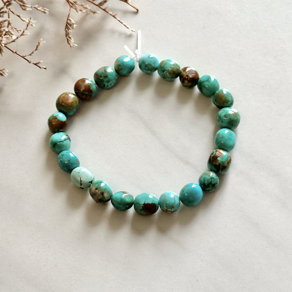 Sky Blue Fox Turquoise Smooth Nugget Beads Background