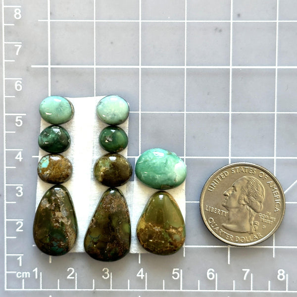 Small Mixed Mixed Broken Arrow Variscite, Set of 10 Dimensions