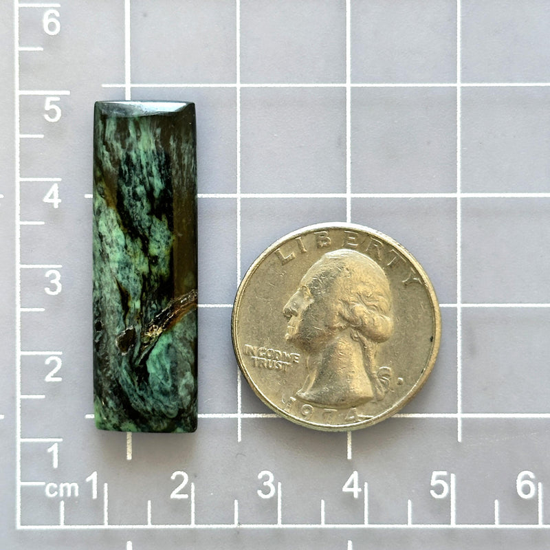 Large Deep Green Bar Crescent Lake Variscite Dimensions