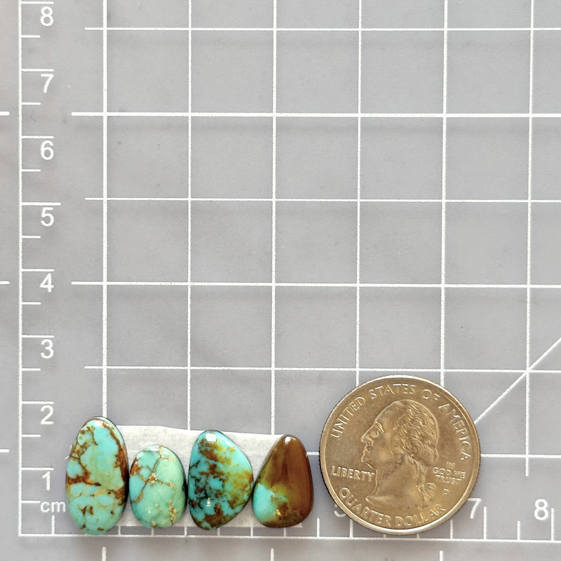 Small Mint Green Mixed Carico Lake Turquoise, Set of 4 Dimensions