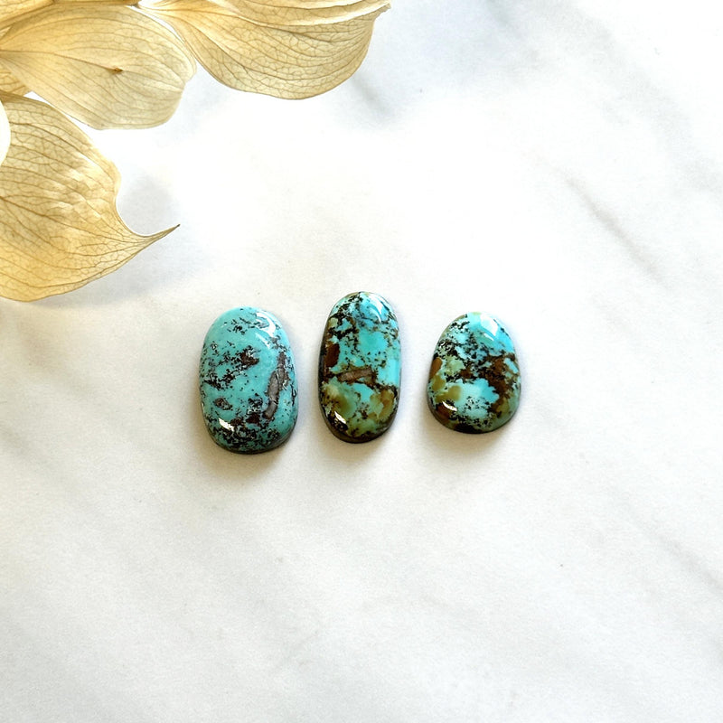 Medium Sky Blue Mixed Royston Turquoise, Set of 3 Background