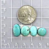 Small Sky Blue Mixed Tyrone Turquoise, Set of 4 Dimensions