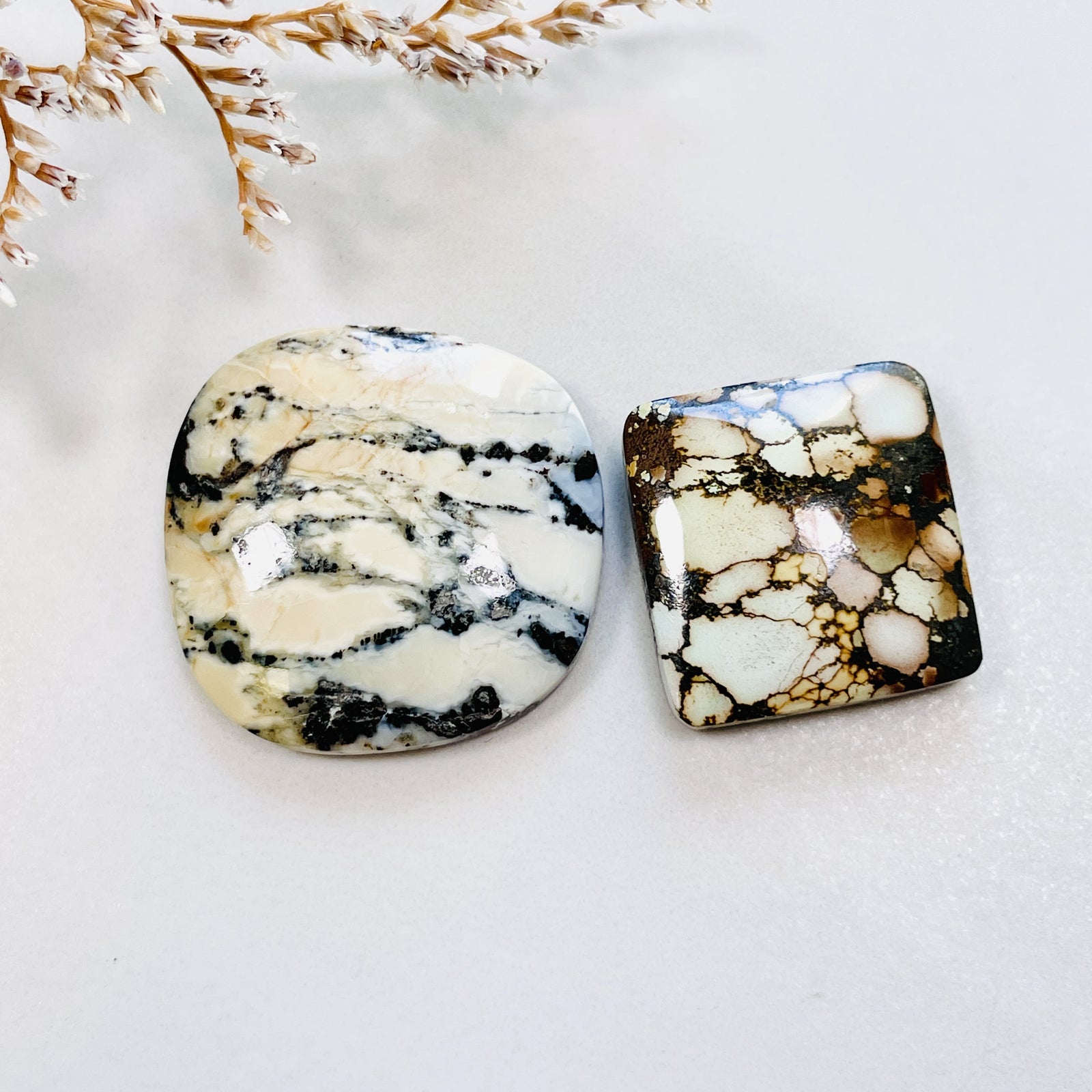 Large Purple Mixed Purple Lavender Variscite, Set of 2 - Turquoise