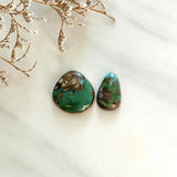 Medium Deep Green Mixed Royston Turquoise, Set of 2 Background