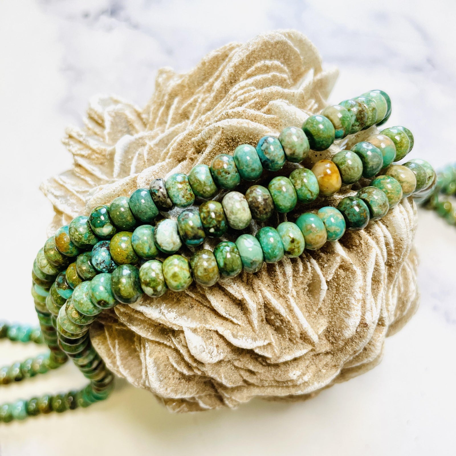 Sea Green Fox Turquoise Rondelle Beads – Turquoise Moose