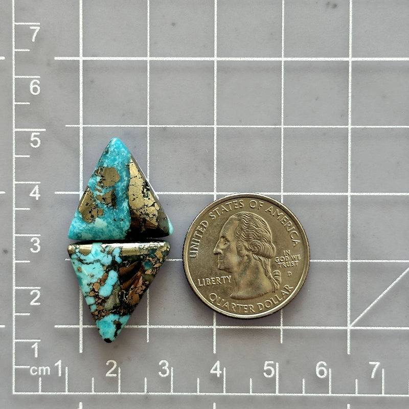 Large Sky Blue Triangle Ithaca Peak Turquoise, Set of 2 Dimensions