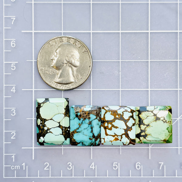 Medium Mixed Bar Mixed Turquoise, Set of 4 Dimensions