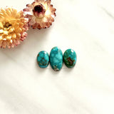 Small Ocean Blue Oval Tyrone Turquoise, Set of 3 Background