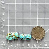 Small Sky Blue Mixed Number 8 Turquoise, Set of 4 Dimensions