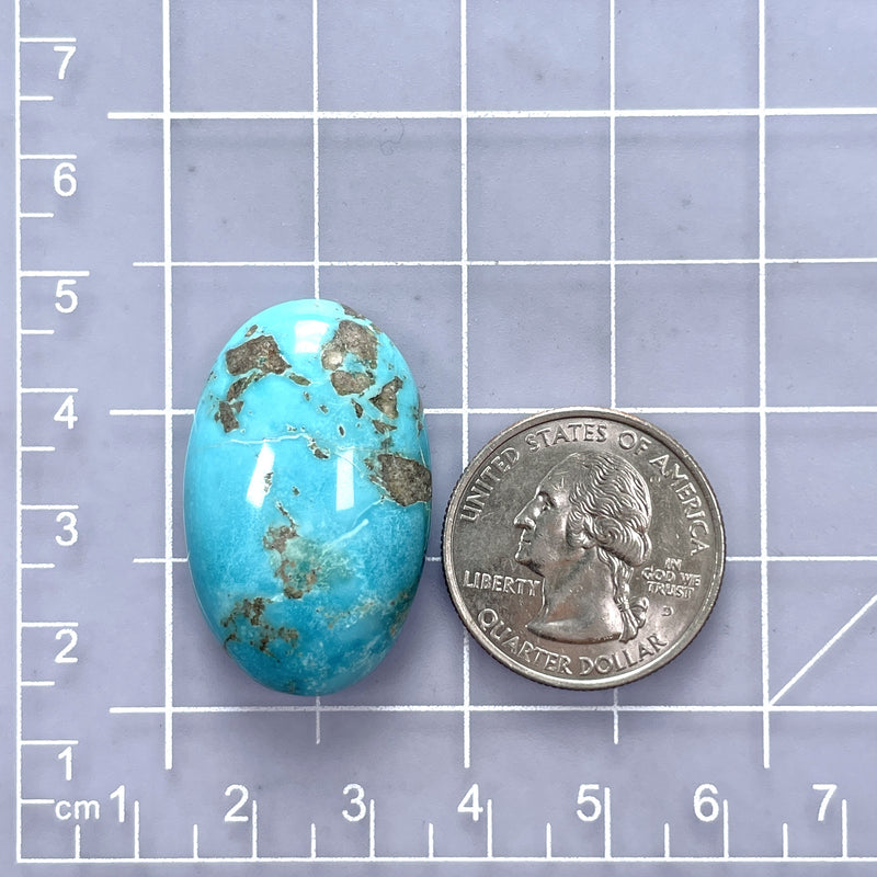 Large Sky Blue Oval Ithaca Peak Turquoise Dimensions