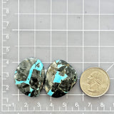 Large Sky Blue Freeform Blue Moon Turquoise, Set of 2 Dimensions