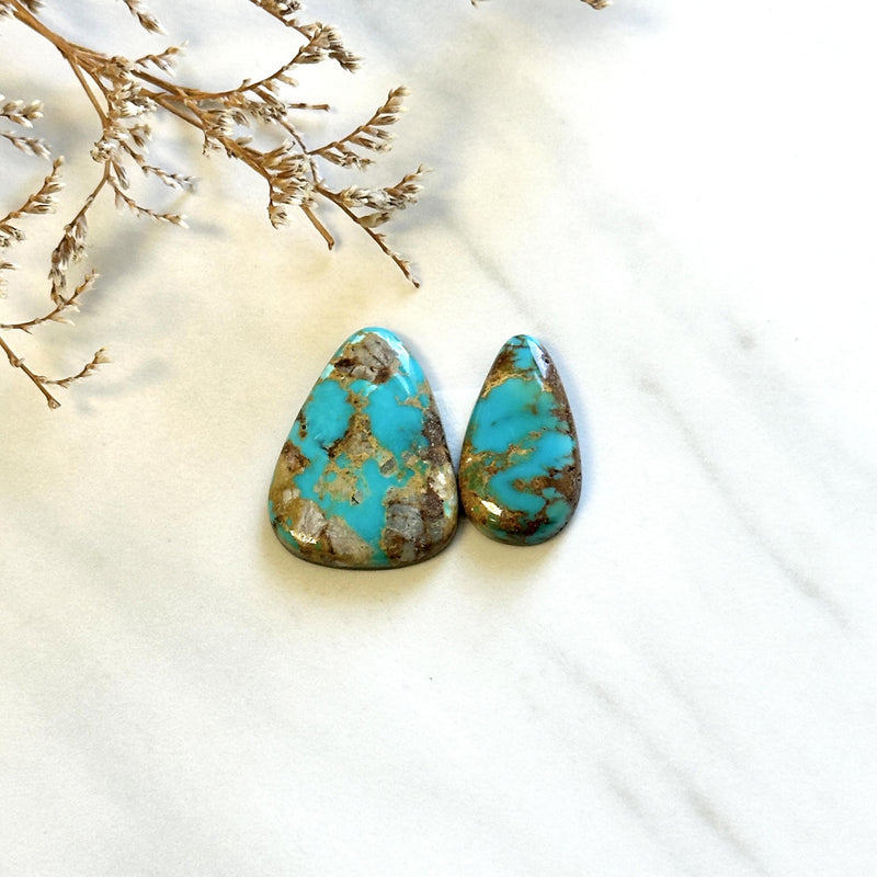 Large Sky Blue Teardrop Ithaca Peak Turquoise, Set of 2 Background
