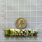 Small Earth Brown Mixed Treasure Mountain Turquoise, Set of 6 Dimensions