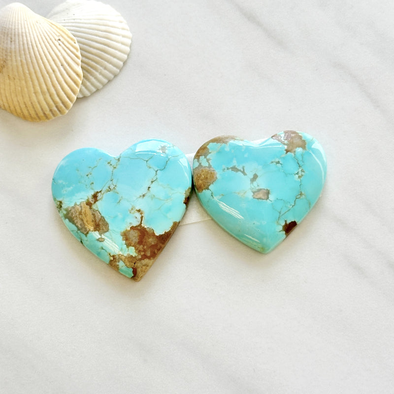 Large Sky Blue Heart Number 8 Turquoise, Set of 2 Background