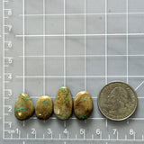 Small Earth Brown Mixed Royston Turquoise, Set of 4 Dimensions