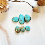 Small Sky Blue Freeform Pilot Mountain Turquoise, Set of 6 Background