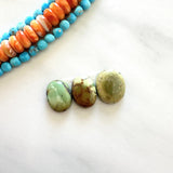 Small Mint Green Oval Crescent Lake Variscite, Set of 3 Background