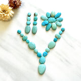 Small Sky Blue Mixed Kingman Turquoise, Set of 34 Background